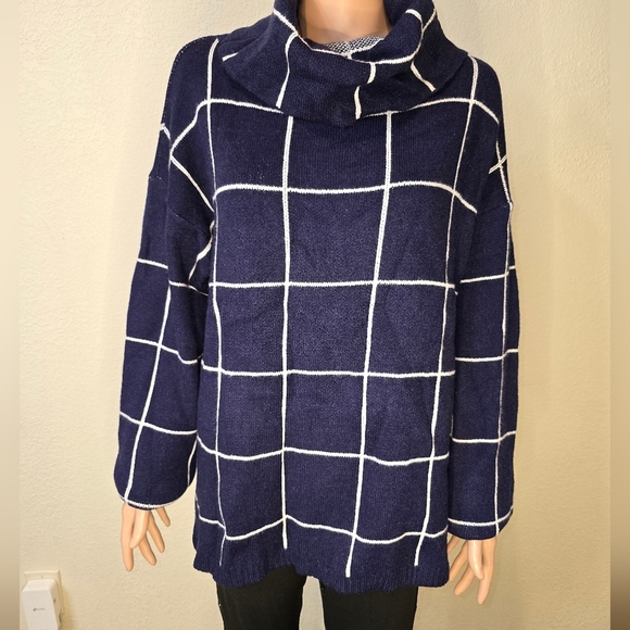 Kirundo Xl Navy Cowl Neck Long-sleeve Pullover Non-itchy Sweater - Picture 2 of 9